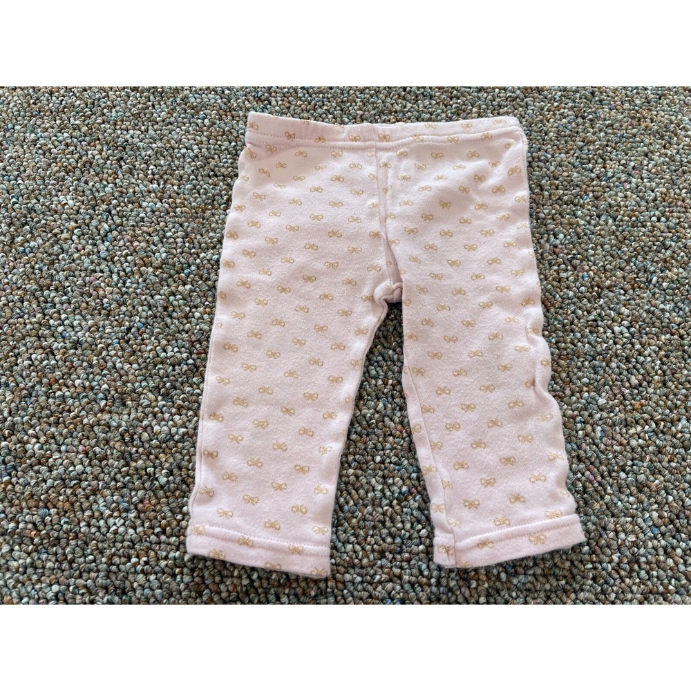 Carter's Pink & Gold Bow Leggings 6M
